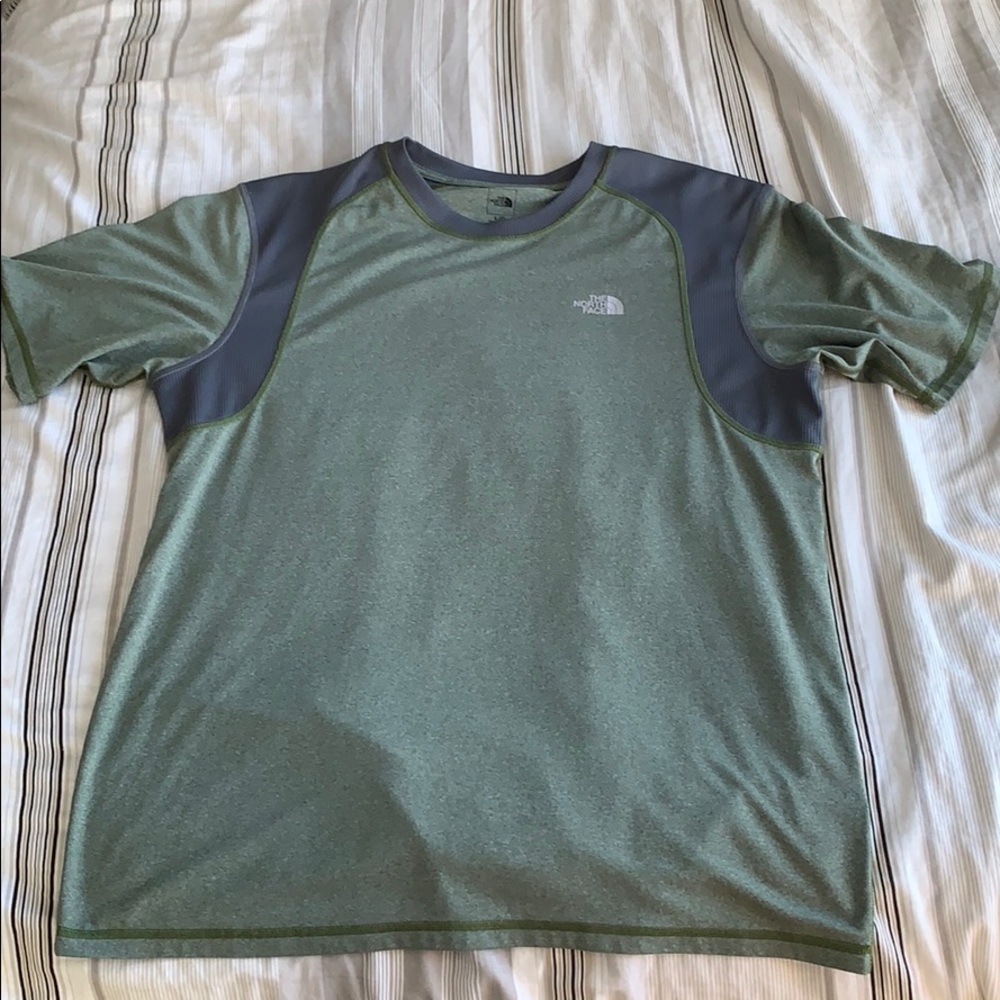 Green North Face shirt